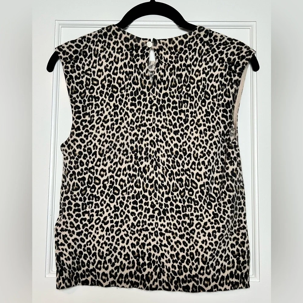J.Crew Featherweight Cashmere-blend Leopard Print Sweater (Small) - Picture 3 of 3